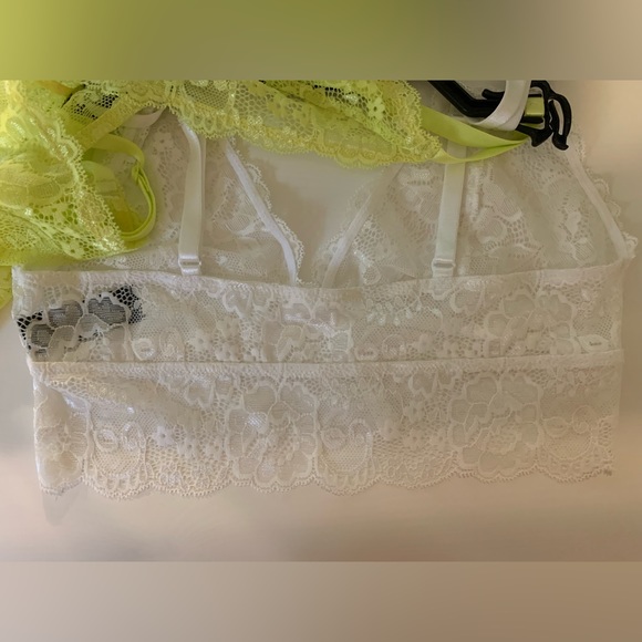 Kendall & Kylie White & Lime Dainty Sheer Lace Bralettes Lingerie Feminine🌸 - Picture 4 of 8